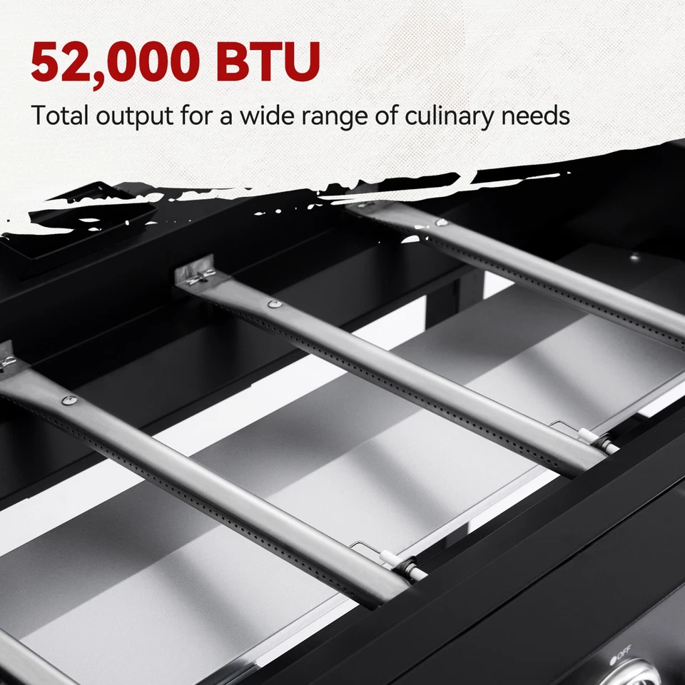 Plancha de gas Royal Gourmet de 35 pulgadas con tapa plana plancha de gas propano de 4 quemadores Foto 4 de 4