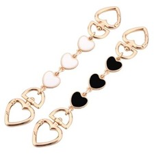 2pcs Bag Extender Chains, Cute Heart Purse Strap Extender Black, White