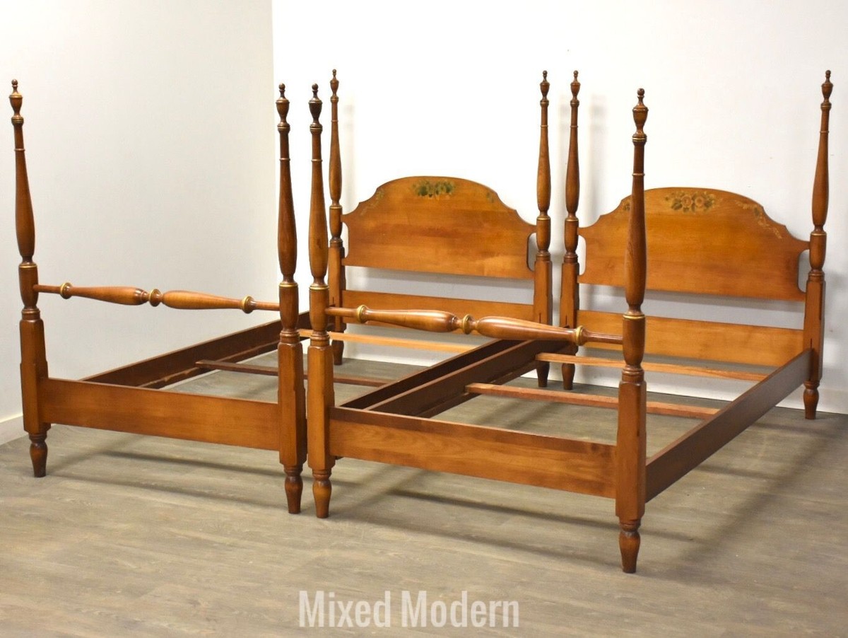 Stenciled Maple Twin Beds by Hitchcock- a Pair | eBay