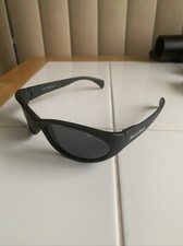 Vintage Bolle Lodo 1748201038 CE Black Oval Wrap Sunglasses