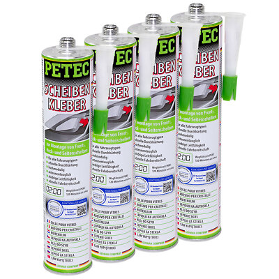 4x 310 ml PETEC Scheibenkleber Kartusche 83310 Kleber Scheibe Dichtmasse Klebe