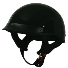 Torc T53 1/2 Retro Cruzer Style Low Profile Motorcycle Helmet Gloss Black Medium