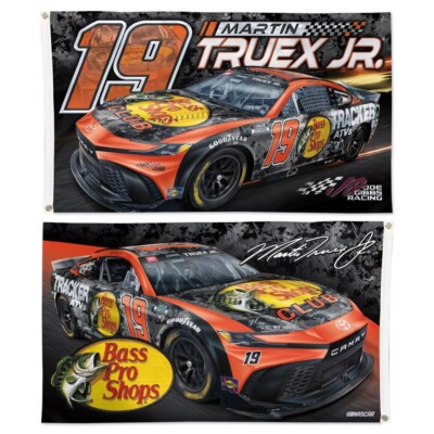 MARTIN TRUEX JR. #19 BASS PRO SHOPS 3'X5' 2-SIDED DELUXE FLAG NEW WINCRAFT   