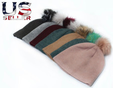 New Super Soft Faux Fur pom pom Winter Hat Beanie Cap Cute Cold