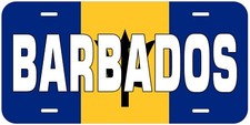 Barbados Flag With Country Name Novelty Car Tag License Plate