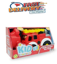 Kid Connection RC Fire Truck with Lights and Firefighter Figure, 2.4G, Ages 3+
