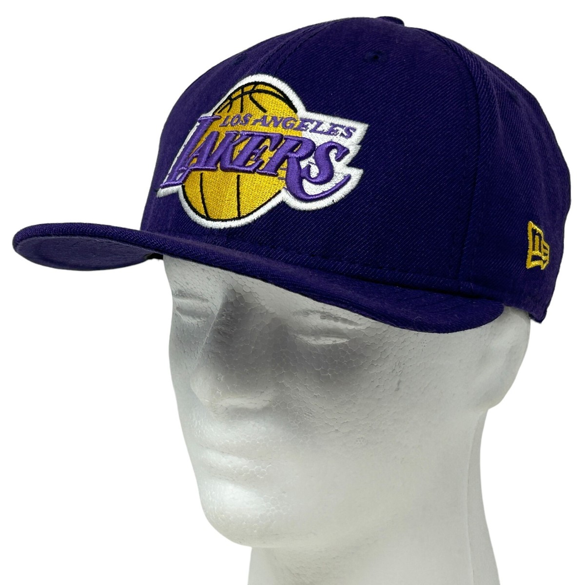 Los Angeles LA Lakers Wool Hat Cap Fitted 7 1/4 Purple New Era
