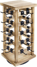 Wood Rotating Jewelry Display, Removable 42 Hooks Earring Display Stand, 5 Bars