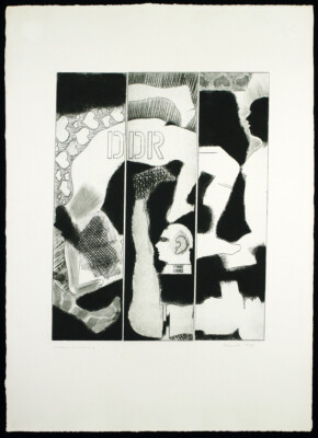 ''DDR'', 1983 Grosse Aquatinta Otto SANDER TISCHBEIN ( OST , *1949 D) handsigniert