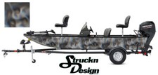 Black Gray Shining Oyster Shell Fish Bass Boat Black Decal Wrap USA Vinyl