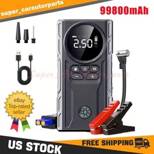 Car Jump Starter with Air Compressor 99800mAh Battery Jumper Box Charger Booster