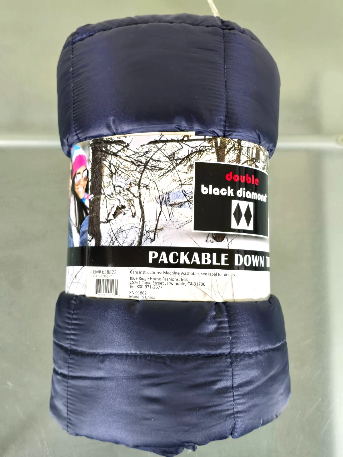 Double Black Diamond Down Throw Midnight 60"x70" Ultra Warm 700 Fill Power