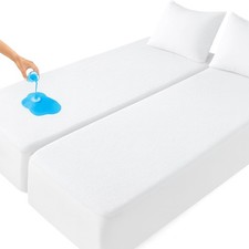 Waterproof Mattress Protector 2 PC's - Split Queen Size for Adjustable Bed ...