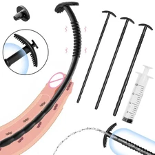 3pcs Male Silicone Sounding Plug Urethral Stretcher Dilator Enhance Stretching