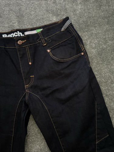 Bench Industrial Reg W36” L34” dunkelblau Work Wear Jeans mit Logos NEU - Bild 7 von 20