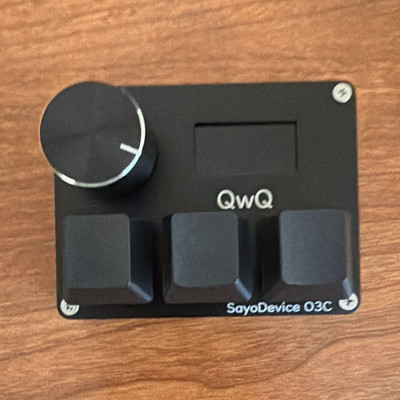 SayoDevice O3C 3-Key Programmable Keypad w/ Rotary Knob, USB-C Wired Black