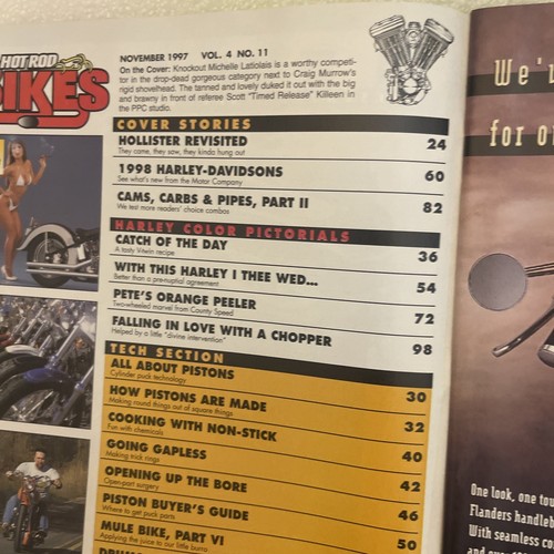 Hot Rod Bikes Motorcycle Magazine November 1997 Vintage Custom Chopper Biker - Picture 2 of 3