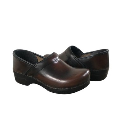 DANSKO Professional Leather Clog Sz 40 Brown Slip On Medical Nurse Made In Italy