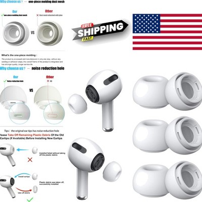 Replacement Ear Tips for Airpods Pro Medium Silicone with Noise Reduction Holes