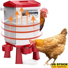 Heated Poultry Waterer 3 Gallon Automatic Chicken Duck Water Dispenser Winter US