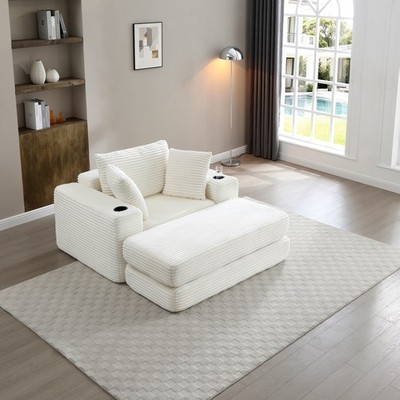 52.4'' Boneless Chaise Lounge Chair Indoor-Oversized Cloud-Like Cozy Comfy Mod