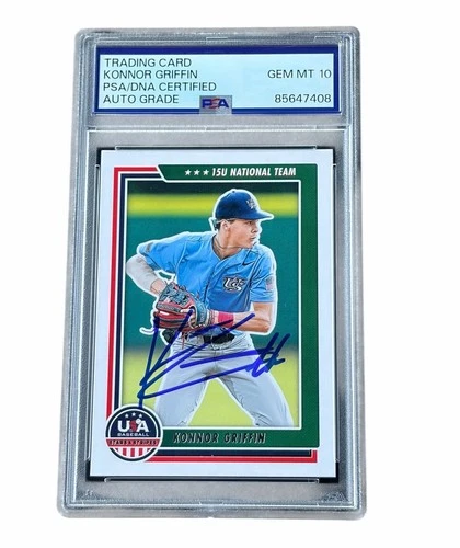 Konnor Griffin Signed Card Pittsburgh Pirates Autographed Auto Team USA PSA 10