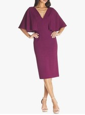 NWT Dress The Population Dark Magenta Louisa Flutter Sleeve Dress Sz S