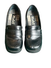 Vintage Y2K Mudd Black Platform Loafers Women?s Size 7.5 Chunky Heel Slip On