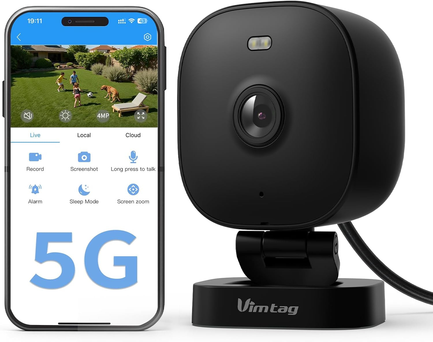 Telecamera Wi-Fi 2,5K per Bambini e Casa | Visione Notturna e Faro