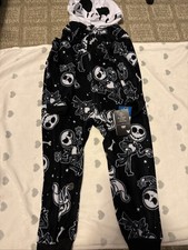 Nightmare Before Christmas Boys Jack Skellington Pajama Union Suit Hood Size 6/7