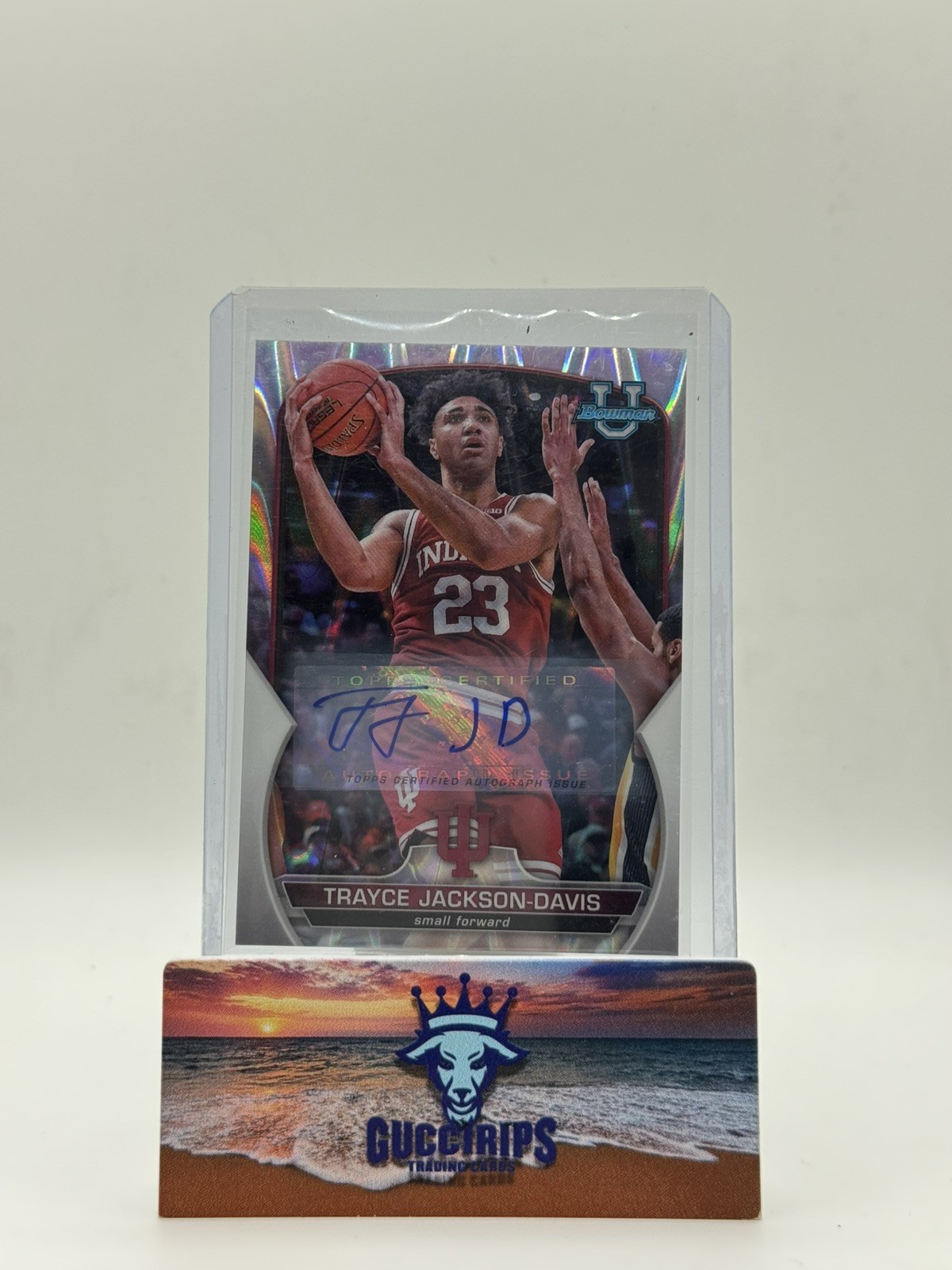 2022-23 Bowman Chrome U Trayce Jackson-Davis Prospect Auto #42 Hoosiers