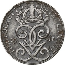 Schweden, Gustaf V, 2 &Ouml;re, 1948, Iron, SS, KM:811