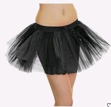NWT The Fancy Dress  Women 1980s Neon 3 Layered Tutu Skirt Black