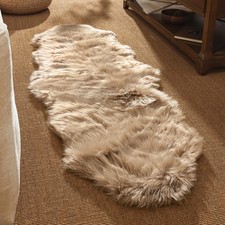 Ashler Faux Fur Rug, Fluffy Shaggy Area Rug Ultra Soft 2 x 6 Feet Sheepskin F...