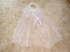 Zasłona komunijna, wieniec na głowę z perłą kwiatową, satynowa kokarda nowy 