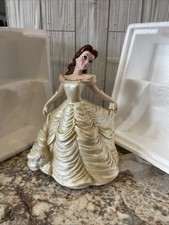 Vintage Disney’s Beauty And The Beast Belle Schmid Ceramic Music Box Figure