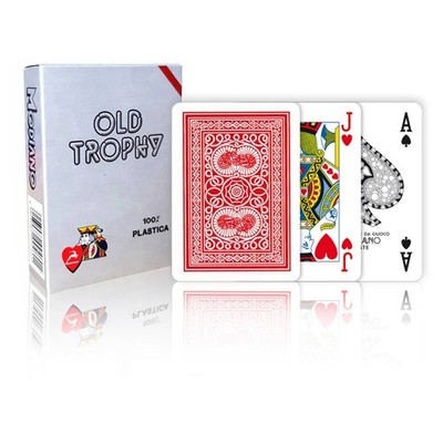 Modiano Old Trophy Pokerkarten Rot 100% Plastik Zaubertricks