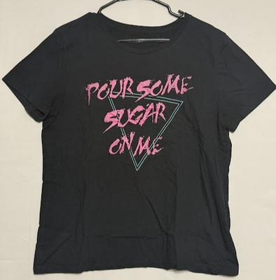 Def Leppard Pour Some Sugar On Me Womens L Black Graphic Band Tee