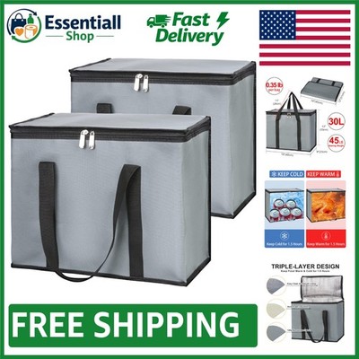 X-Large Insulated Grocery Bag - 30L Capacity Perfect for Food Delivery