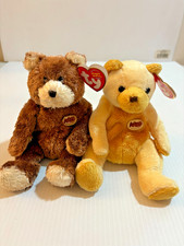 Lot of 2 TY Beanie Babies Cracker Barrel Exclusive Old Timer Cornbread Bears