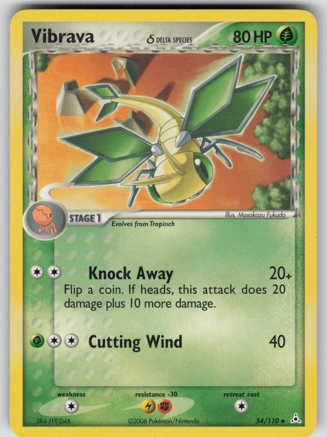 Vibrava 54/110 Uncommon Holon Phantoms Pokemon LP