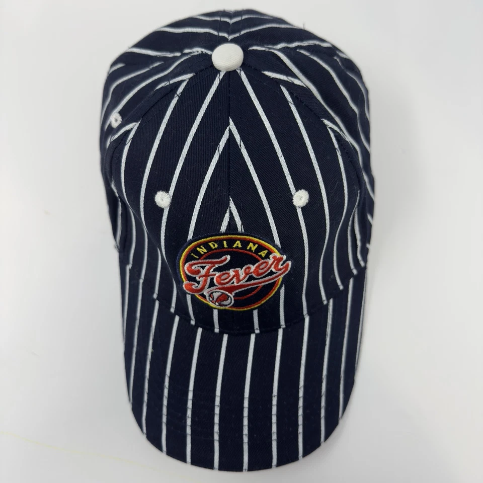 Indiana Fever Adjustable Strapback Pinstripe Hat WNBA Basketball Striped Clark - Image 3 of 4