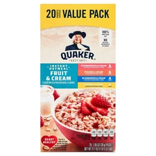 Quaker Instant oatmeal fruit & cream Variety Pack – 20 individual Packets...