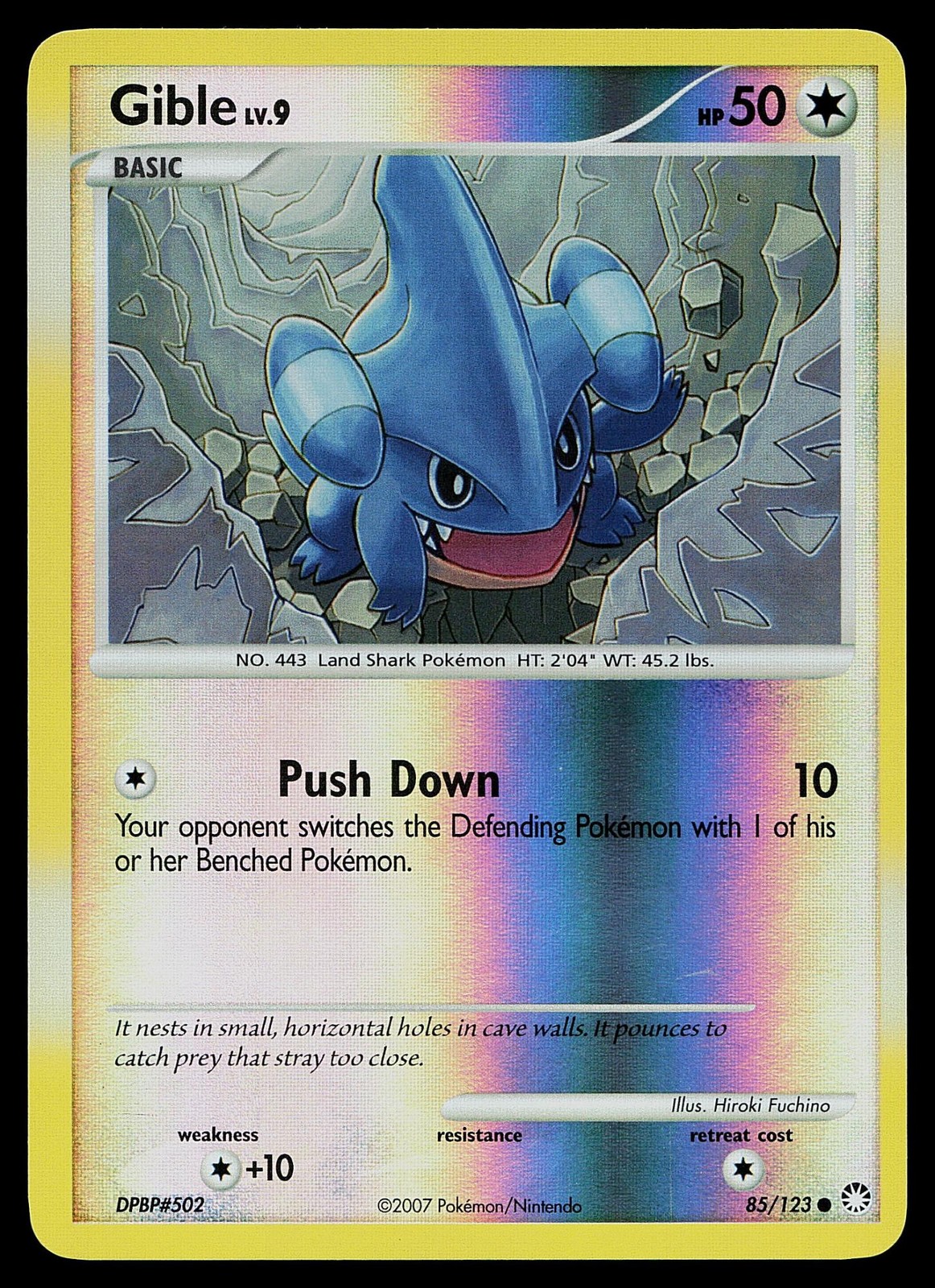 Pokemon Card - Gible Mysterious Treasures 85/123 Reverse Holo Common