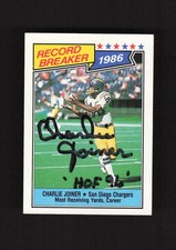Charlie Joiner Autograph Signed 1987 Topps San Diego Chargers