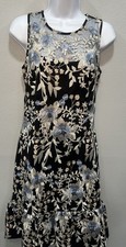 White House Black Market Dress Women's Size 8 Black Ivory Lace Lining Sleeveless