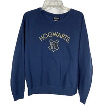 Harry Potter Sweatshirt Size XL Navy Hogwarts Gold Metallic Embroidered Logo