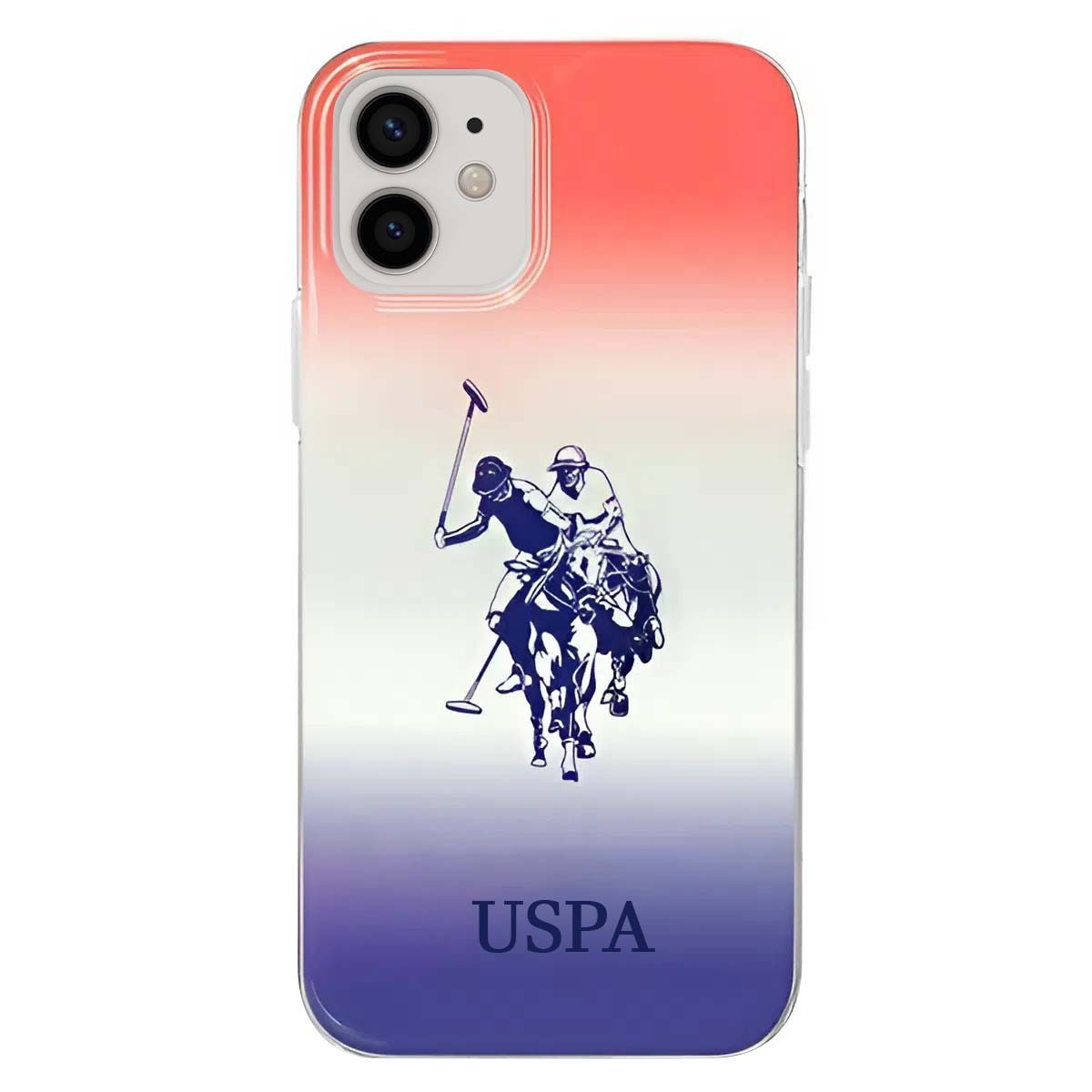 Coque iPhone 12 Mini US Polo Bleu et Rouge Coque Arrière en Silicone Antichoc