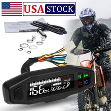 Universal Digital Lcd Speedometer Tachometer Fuel Gauge For Motorcycle 12v Black Universal Digital Lcd Speedometer Tachometer Fuel Gauge For Motorcycle 12v Black