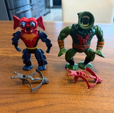 He-Man Leech & Mantenna Master Of The Universe Motu Mattel Figures & Weapons Lot